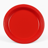 Elegant Apple Red 7-Inch Plastic Dessert Plates - 20 Pack